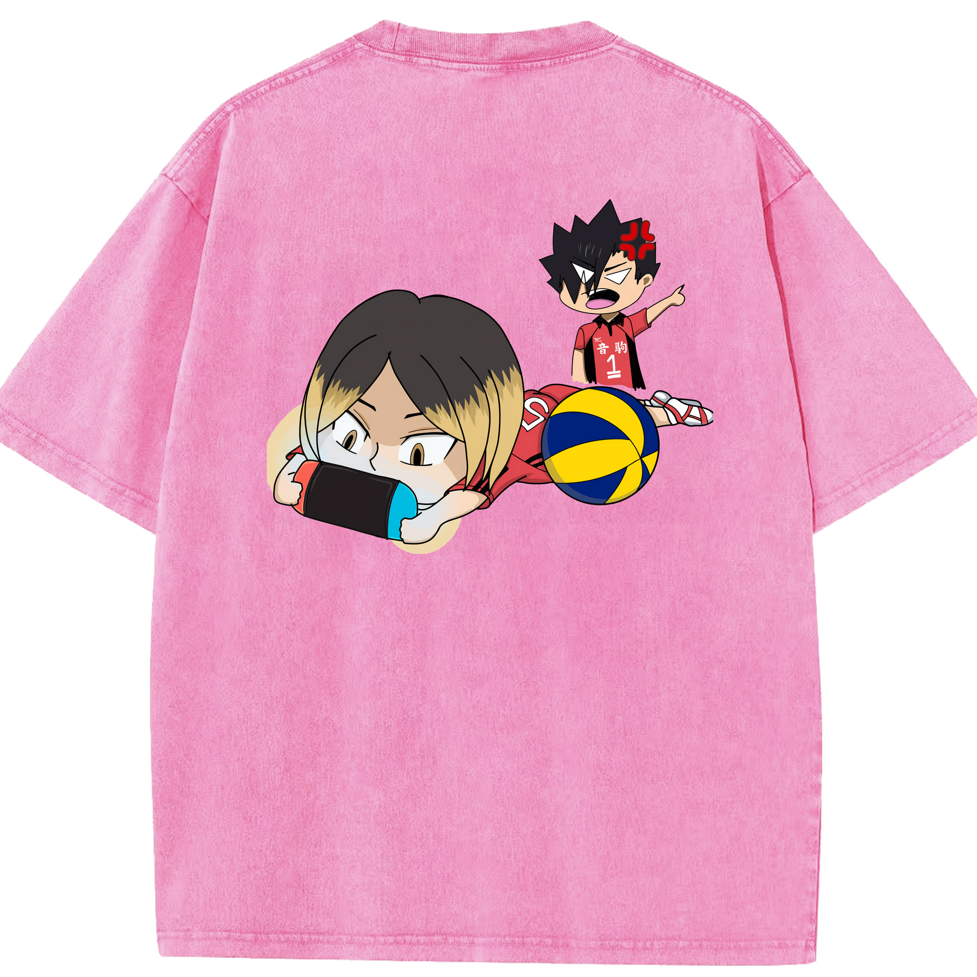 （画像用） ハイキュー!! Haikyu!! 綿100% ヴィンテージ風 半袖Tシャツ（背面プリント）